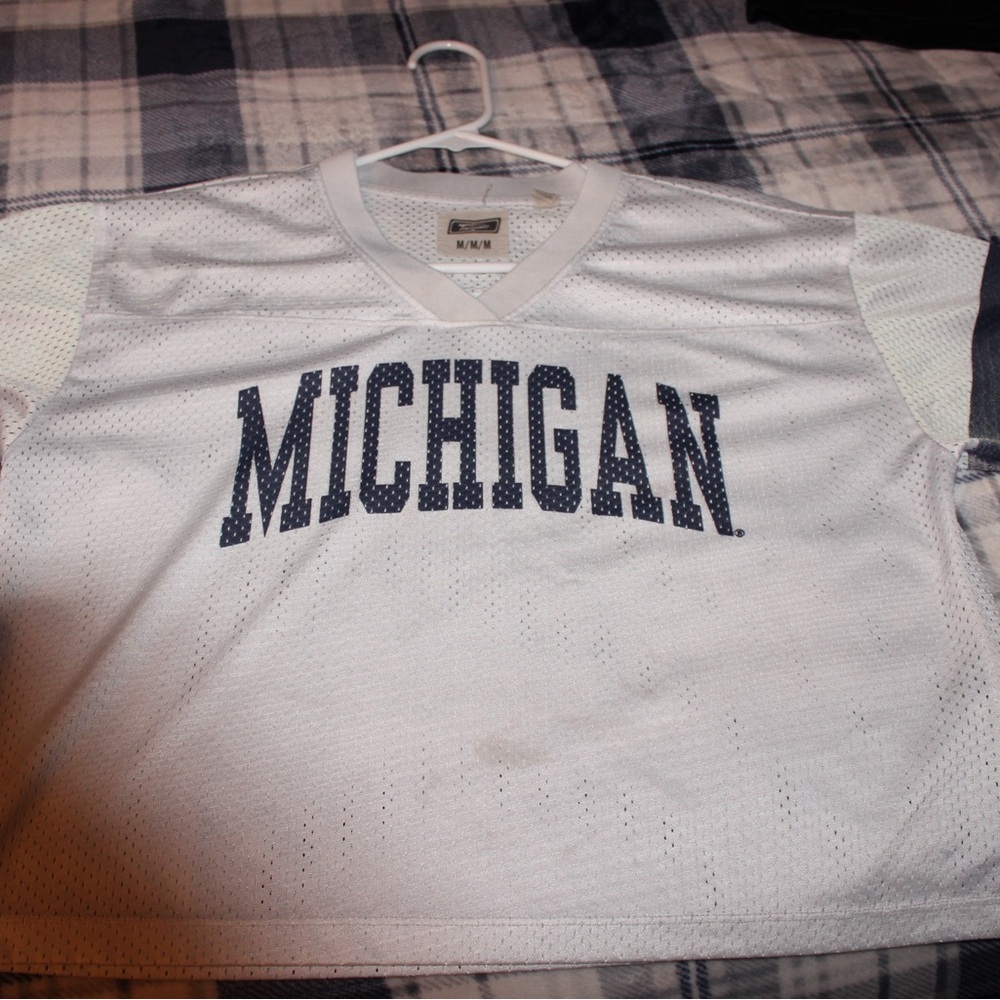 American Eagle Tailgate Michigan Wolverines Jersey Crop Top